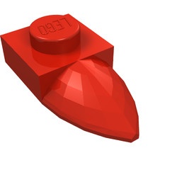 49668-5 Platte plaat 1x1 met tand IN VERLENGDE rood NIEUW *1B322