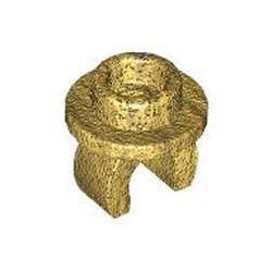 5264-115 Platte plaat 1x1 rond met clip onder goud, parel NIEUW *5C035