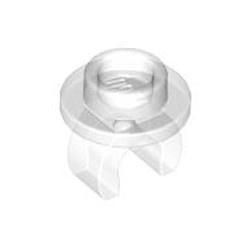 5264-12 Platte plaat 1x1 rond met clip onder transparant NIEUW *5C035