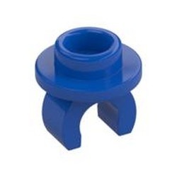 5264-7 Platte plaat 1x1 rond met clip onder blauw NIEUW *5C035