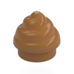 53119-150 Platte plaat 1x1 rond top horizontale twist caramel, midden NIEUW *0W008