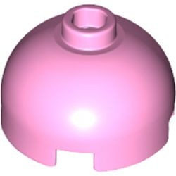 553-104 Steen, 2x2x1 dome TOP roze, helder NIEUW *1B080