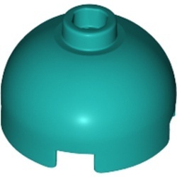 553-39 Steen, 2x2x1 dome TOP turquoise, donker NIEUW *1B080