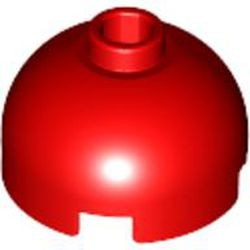 553-5G Steen, 2x2x1 dome TOP rood gebruikt *1L082