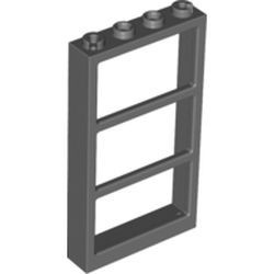 57894-85 Raam 1x4x6 Frame geen ruit 3 vakken grijs, donker (blauwachtig) NIEUW *L11-13