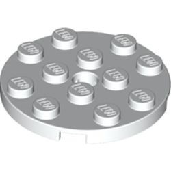 60474-1 Platte plaat 4x4 rond wit NIEUW *1B210