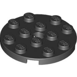 60474-11 Platte plaat 4x4 rond zwart NIEUW *1B210