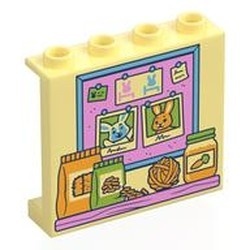 60581pb309-103 Paneel 1x4x3 Plank met konijn eten en speeltjes geel, lichthelder NIEUW *1L0000
