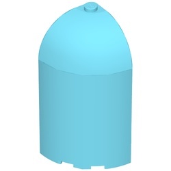 6059-156 Paneel 3x3x6 hoek met gebogen top blauw, middenazuur NIEUW *