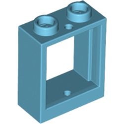 60592-156 Raam 1x2x2- vlak (NIEUWE stijl) ZONDER GLAS blauw, middenazuur NIEUW *1B277