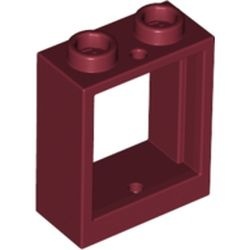 60592-59 Raam 1x2x2- vlak (NIEUWE stijl) ZONDER GLAS rood, donker NIEUW *1B277