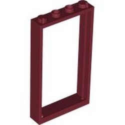 60596-59 Deurpost /raamframe 1x4x6 (2 gaatjes bovenin) rood, donker NIEUW *1L234