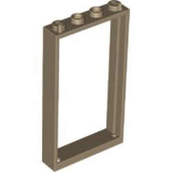 60596-69 Deurpost /raamframe 1x4x6 (2 gaatjes bovenin) crème,donker NIEUW *1L234