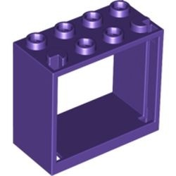 60598-89 Raam 2x4x3 holle noppen paars, donker NIEUW *