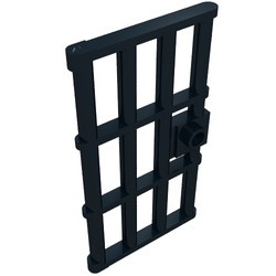 60621-11 Deur 1x3x6 Met tralies en slot zwart NIEUW *1B276