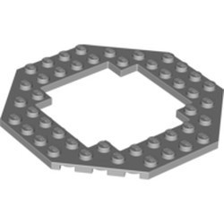 6063-86 Platte plaat achtkantig 10X10 open midden grijs, licht (blauwachtig) NIEUW *