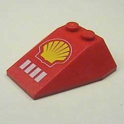 6069pb04-5G Wig 4x4 steen twee noppen- geen inkepingen Shell Logo rood gebruikt *5V0000