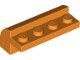 6081-4 Steen 2x4x1 1/3= 1 rij noppen, afgeronde kop oranje NIEUW *1L097
