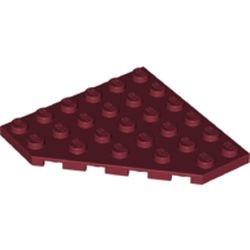 6106-59 Platte plaat 6x6 afgekapte hoek rood, donker NIEUW *5A026
