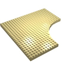 6161-33 Steen 24x24 met uitsnede kwartcircel 12x12 geel, licht NIEUW *