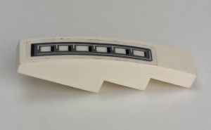 61678pb006-1G Dakpan gebogen 1x4 met grille (Sticker) wit gebruikt *5R000