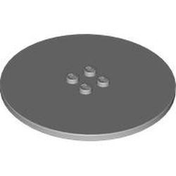 6177-86G Tegel 8x8 rond, 4 centrale noppen grijs, licht (blauwachtig) gebruikt *5D0000