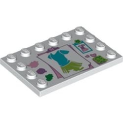 6180pb045-1 Tegel 4x6 met noppen zijkant mode-ontwerptableau wit NIEUW *