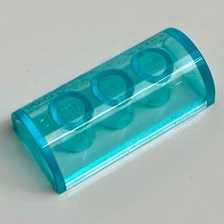 6192-15 Steen 2x4 geheel afgerond transparant lichtblauw NIEUW *1B073