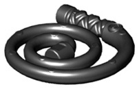 61975-11 Lasso opgerold zwart NIEUW *0L0000