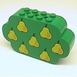 6214px1-6G Steen 8x2x4 met 8 noppen en peren (boom) groen gebruikt *5V000
