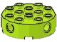 6222-34 Steen, rond 4x4 met gaten lime NIEUW *5D000