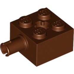 6232-88 Steen 2x2 met pin en asgat bruin, roodachtig NIEUW *