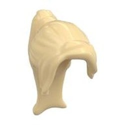 62696-2 Haar vrouw- ponystaart met lange zijplukken crème NIEUW *0L0000