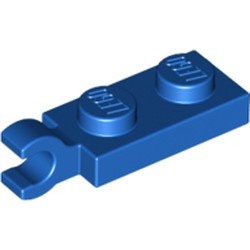 63868-7 Platte plaat 1x2 HORIZONTALE clip korte einde (in verlengde) blauw NIEUW *1B290