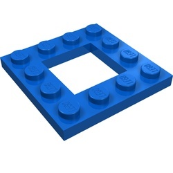 64799-7 Platte plaat 4x4 met gat 2x2 blauw NIEUW *1L0000