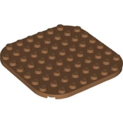 65140-150 Platte plaat 8x8 afgeronde hoek caramel, midden NIEUW *3D0000