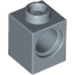 6541-55G Technic, steen 1x1 met PINgat blauw, zandkleurig NIEUW *