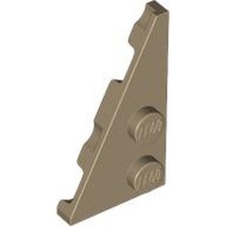 65429-69 Wig plaat 4x2 links met punt crème,donker NIEUW *5A004