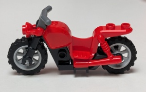 65521c01-5 Motorfiets Chopper met zwart frame, lichtgrijze wielen en donkergrijs stuur rood NIEUW *5D0000