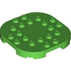 66789-36 Platte plaat 6x6 met afgeronde hoeken en 4 voetjes groen, helder NIEUW *1L0000