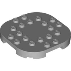 66789-86 Platte plaat 6x6 met afgeronde hoeken en 4 voetjes grijs, licht (blauwachtig) NIEUW *1L0000