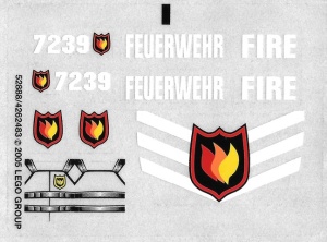 7239stk01 STICKER 7239 Fire Truck NIEUW *0S0000
