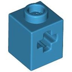 73230-153 Technic, steen 1x1 met Asgat blauw, donkerazuur NIEUW *