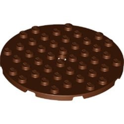 74611-88 Platte plaat rond 8x8 bruin, roodachtig NIEUW *3D0000