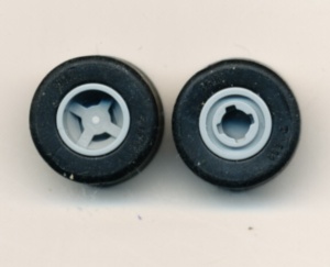 74967c01-86 Wiel 8x9mm met asgat, dichte rand met gladde band (slick) grijs, licht (blauwachtig) NIEUW *5W000
