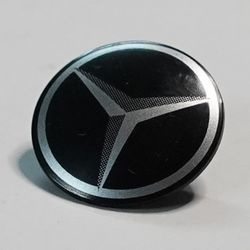 75902pb06-11 Schild rond MERCEDES beeldmerk zwart NIEUW *0L0000