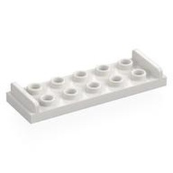 7665-1 Plaat 2x6 twee opstaande randjes wit NIEUW *