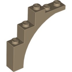 76768-69 Steen, halve boog 1x5x4 VERSTEVIGD (trapsgewijs) crème,donker NIEUW *1B378