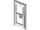 7930-1G Deur 1x3x4 met 2 ruiten- zie frame 3579 wit gebruikt *1C031