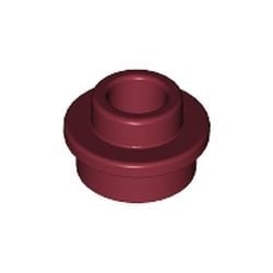 85861-59 Platte plaat 1x1 rond MET GAT IN MIDDEN rood, donker NIEUW *1B235